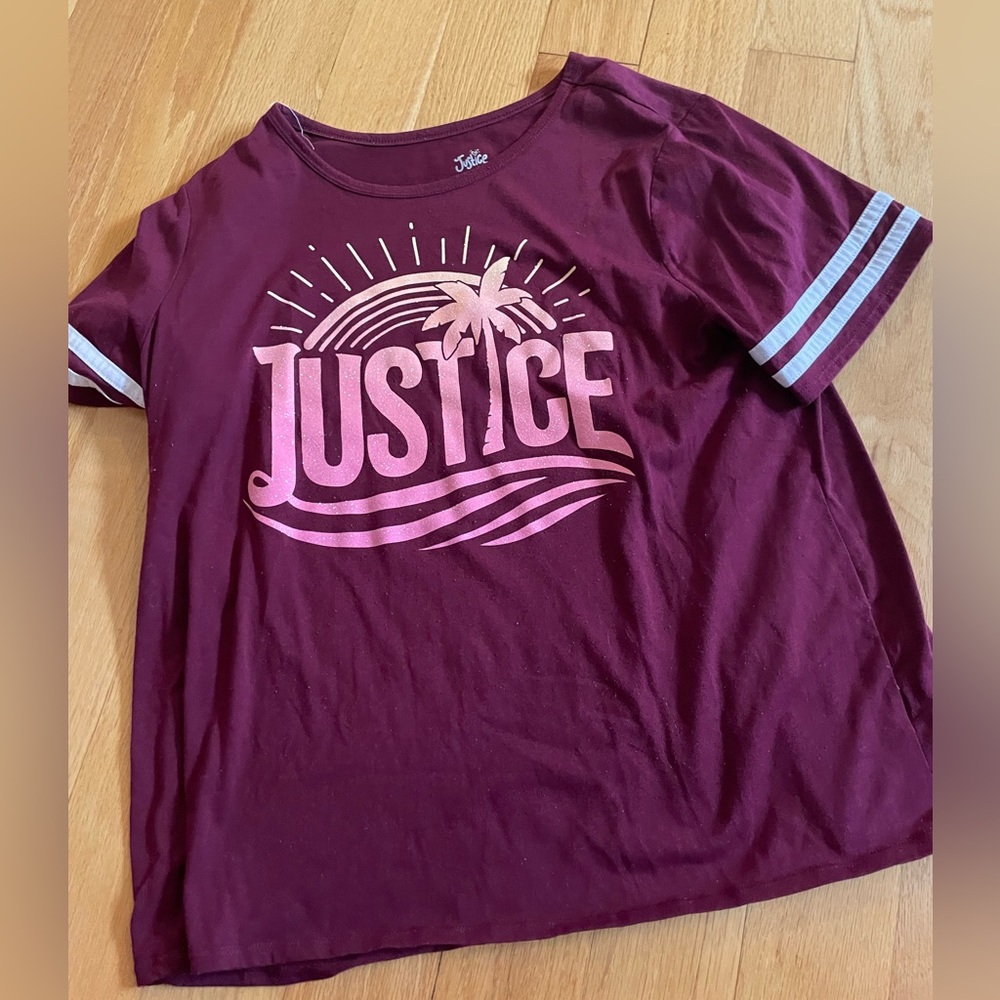 Justice burgundy t-shirt